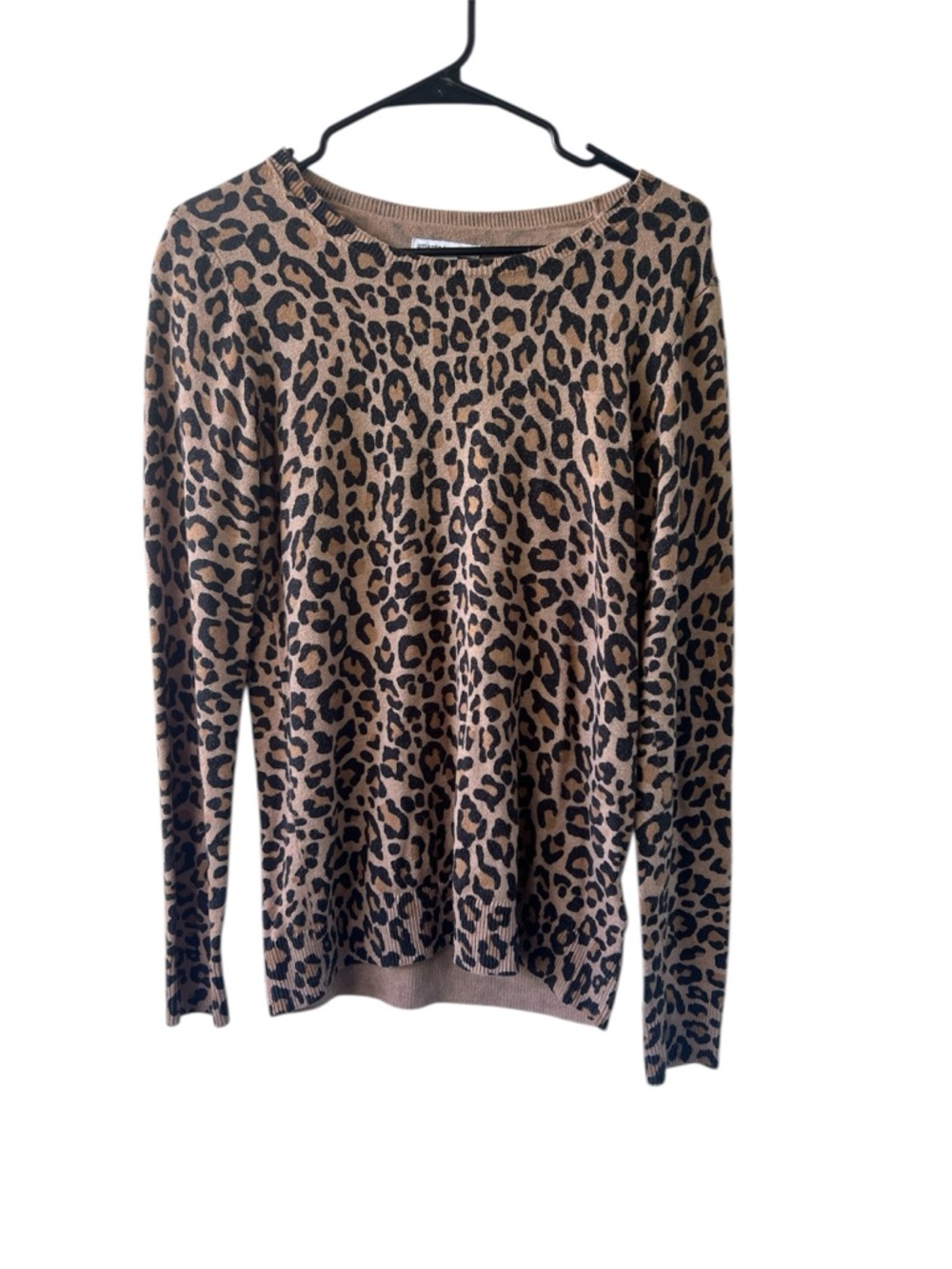 Amazon Essentials- Women’s Long Sleeve Crewneck Sweater Camel Cheetah